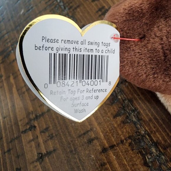 TY Beanie Baby "Bones" the Dog with both Hang/Swing and Tush Tags - Picture 6 of 10